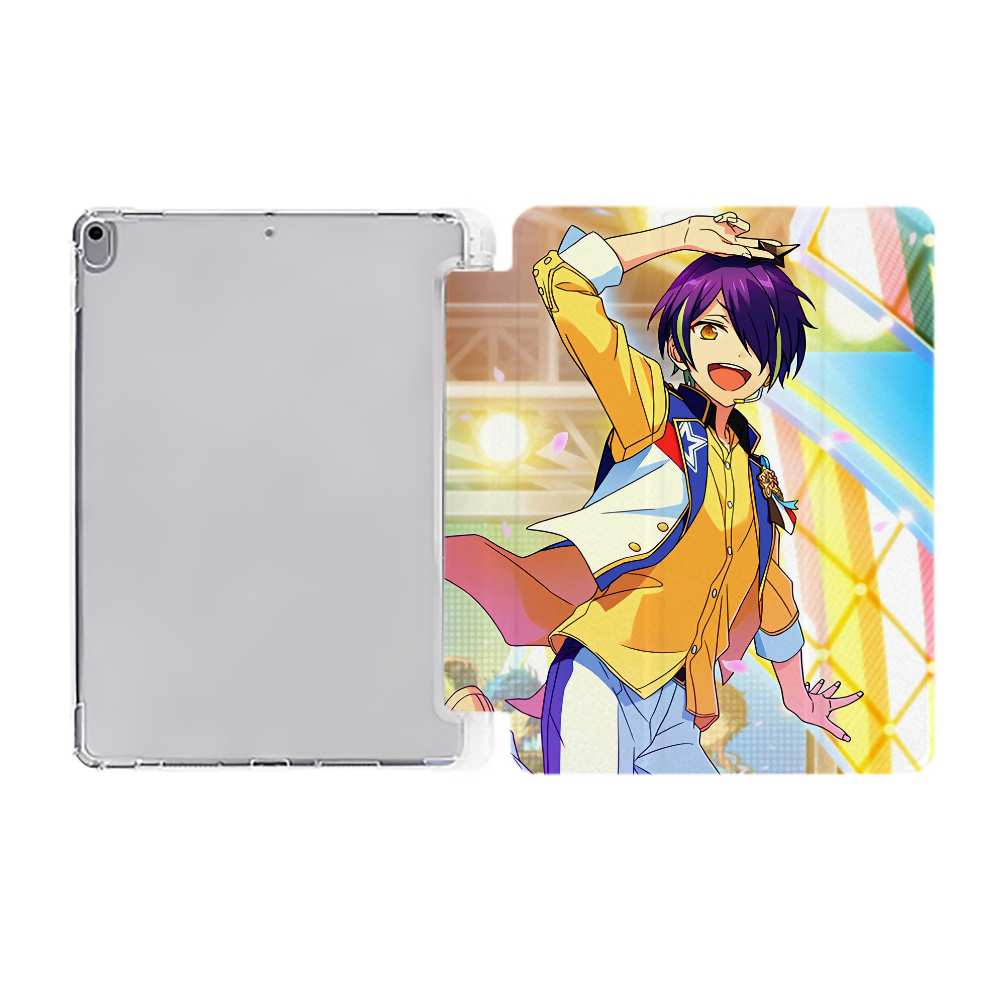 （画像用） あんさんぶるスターズ! Ensemble Stars IPad ケース ペン収納付き 三つ折りスタンド PUレザー×シリコン 対応機種9.5/10.5/10.9インチ